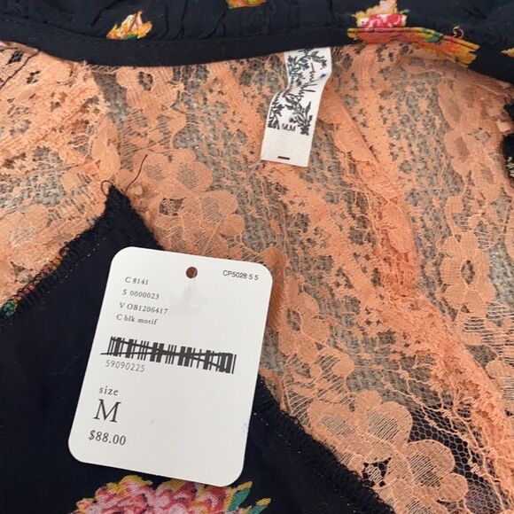 NWT Free People Poppy Floral V-neck Bodysuit Sz M - Picture 15 of 16